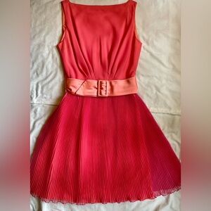 Vintage Pink Party Dress with Satin Belt